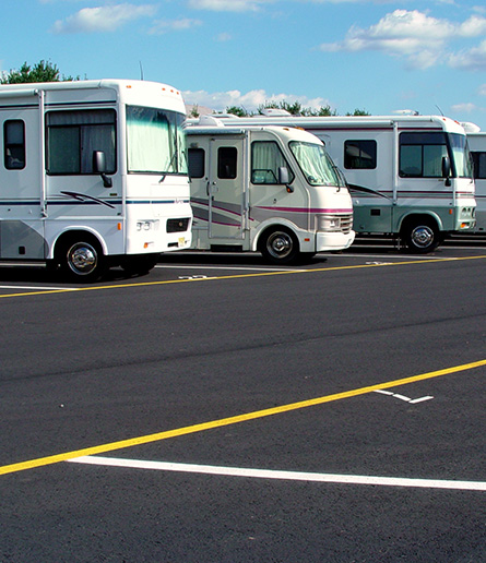 RVs Parked within Asphalt Striping - San Diego, CA
